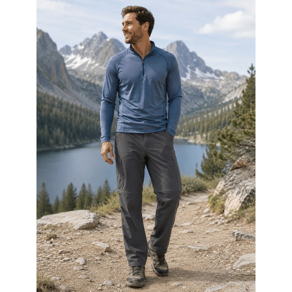 Mountain Hardwear Mens Cargo Hiking Pants 38x48 Gray Lightweight Outdoor Travel‎